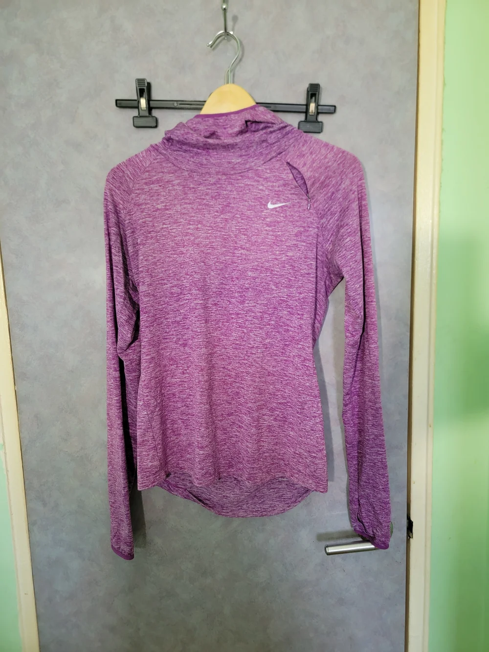 Nike Women's Dri-FIT Purple Long-Sleeve Hoodie Top